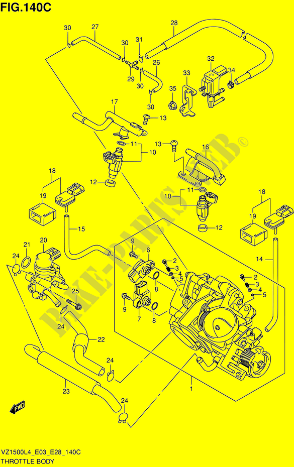 CUERPO DEL ACELERADOR (VZ1500L4 E33) para Suzuki BOULEVARD 1500 2014