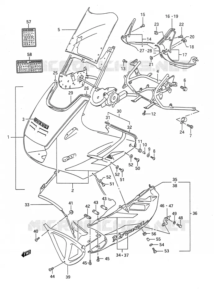 TAPA (MODELO M) Suzuki MOTO 1100 GSX-F 1992  GSX1100FN(E28)