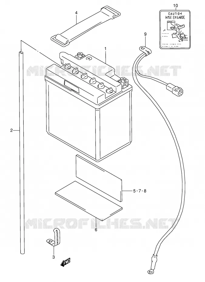 BATERIA (F.NO.103642~,E22:F.NO.101930~) Suzuki MOTO 600 GSX-F 1993  GSX600FP(E2)