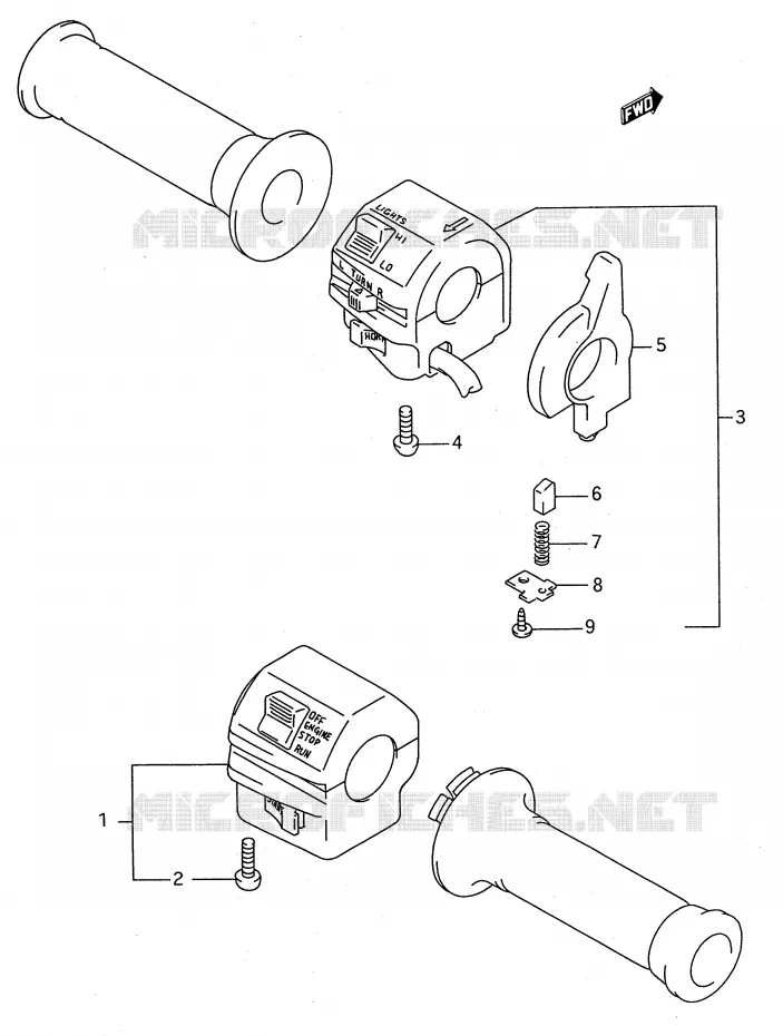 INTERRUPTOR (MODELO K/L/M/N/P/R/S/T) Suzuki MOTO 600 GSX-F 1992  GSX600FN(E28)