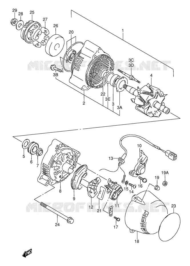 ALTERNADOR Suzuki MOTO 600 GSX-F 1991  GSX600FU2M(E2)