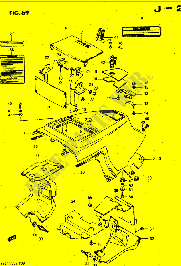 CUBRE ESTRUCTURA SUPERIOR (MODELO G/H) para Suzuki CAVALCADE 1400 1986