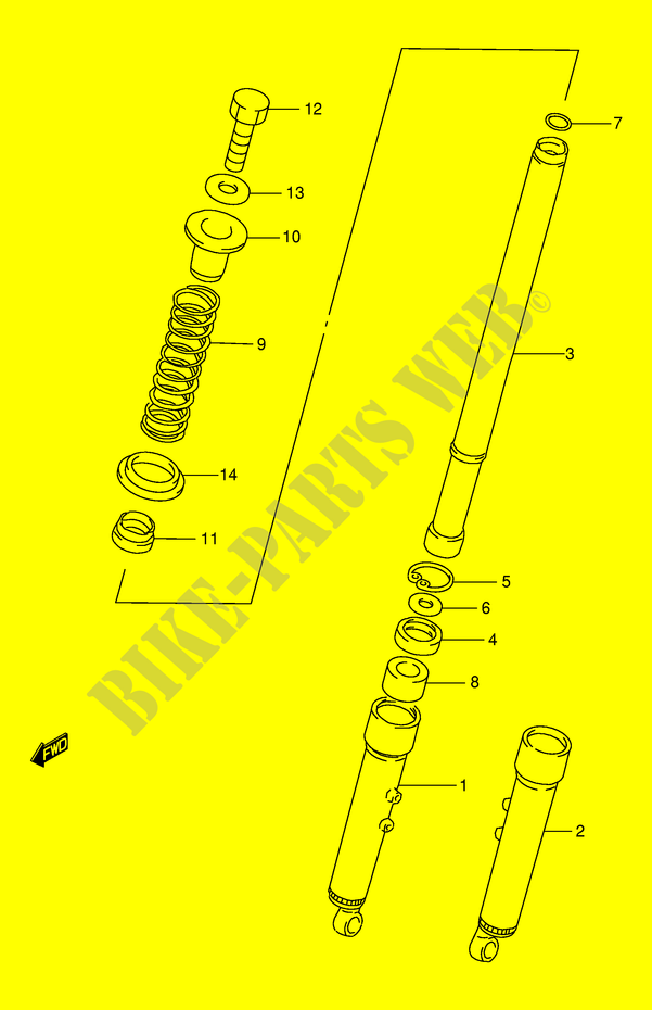 AMORTIGUADOR HORQUILLA DELANTERA (E71,E94,P36,P94) para Suzuki AP 115 2000