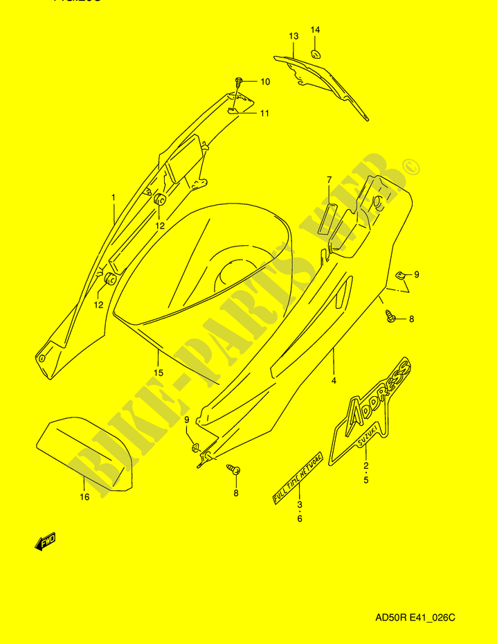 CUBRE ESTRUCTURA (MODELO R E41,E94,P9) para Suzuki AD 50 1989