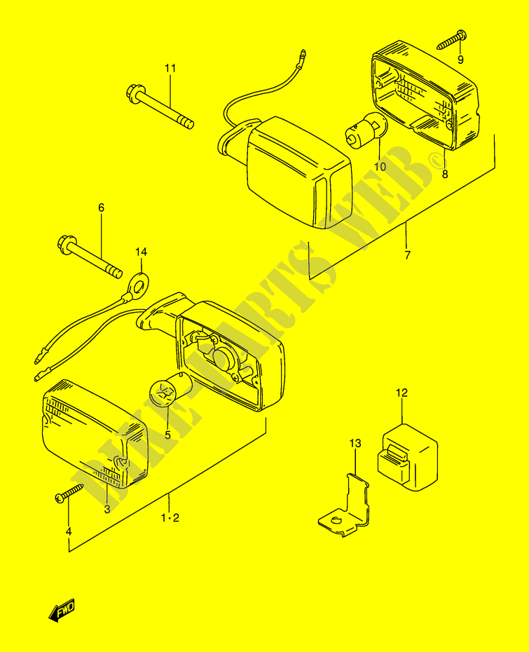 INTERMITENTES (MODEL X E71,E94,P36,P94,MODEL Y E71) para Suzuki AP 115 2000