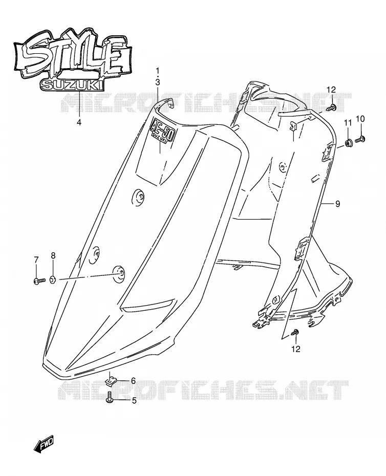 PROTECTOR PIERNAS (MODELO L/M) Suzuki SCOOTER 50 AE 1994  AE50KR(E1)