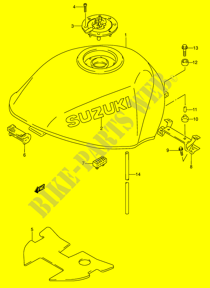 DEPOSITO COMBUSTIBLE (MODELO P/R/S/T) para Suzuki RF 600 1995