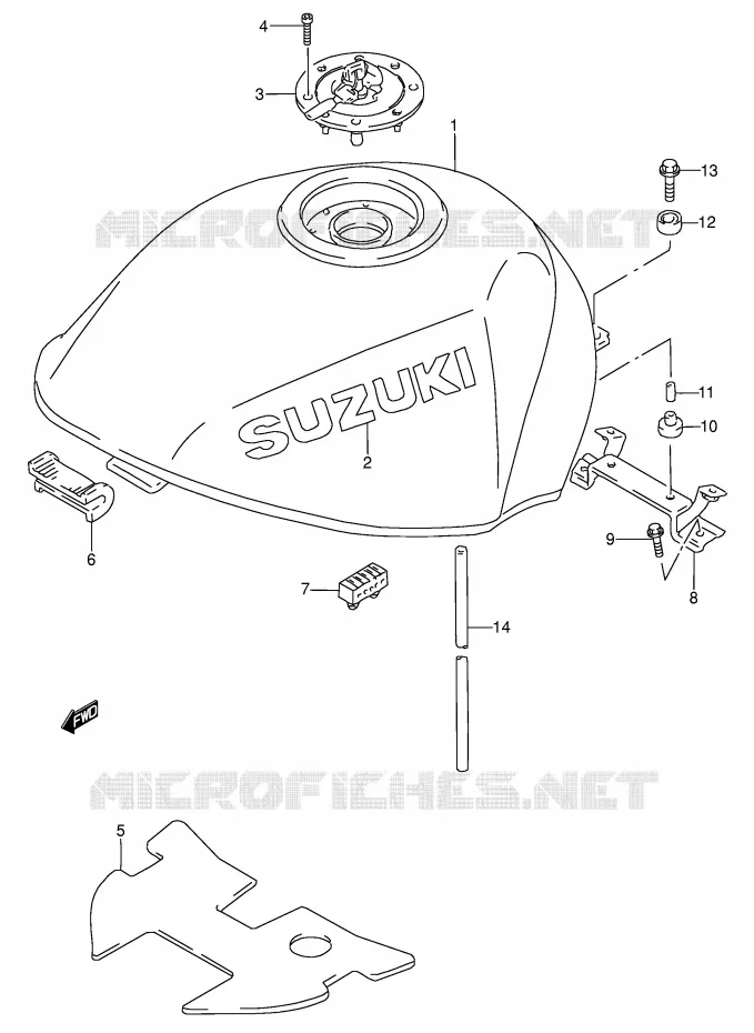 DEPOSITO COMBUSTIBLE (MODELO V) Suzuki MOTO 600 RF 1994  RF600RUR(E2)