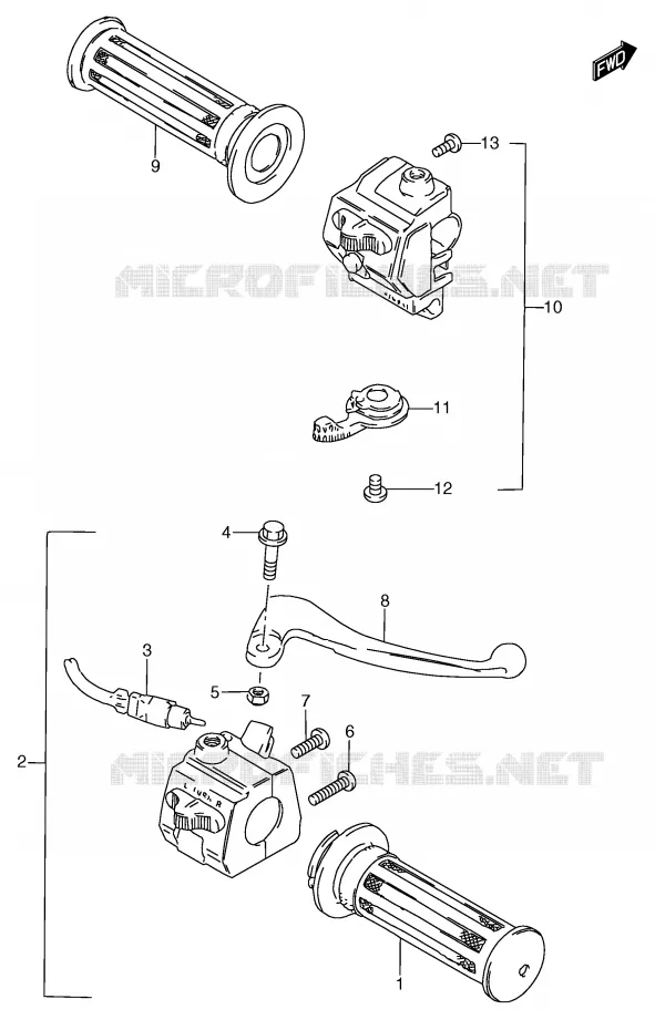 INTERRUPTOR (MODELO T) Suzuki SCOOTER 50 Autres-modeles 1991  RC50M(E1)