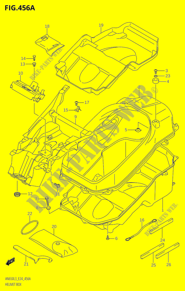 COFRE PORTACASCOS para Suzuki BURGMAN 650 2013