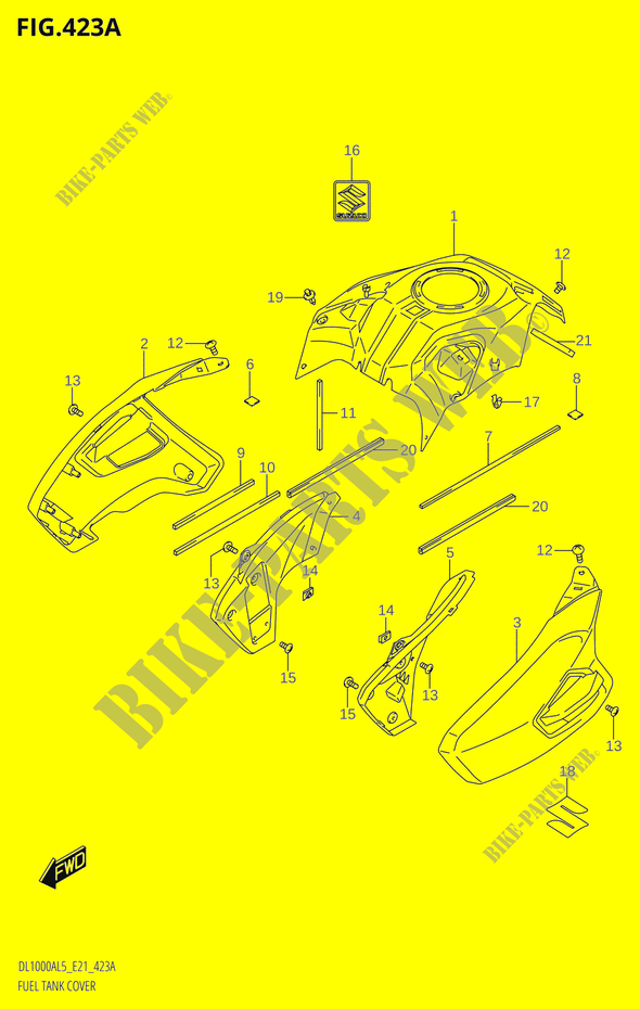 TAPA DE DEPÓSITO DE COMBUSTIBLE para Suzuki V-STROM 1000 2015