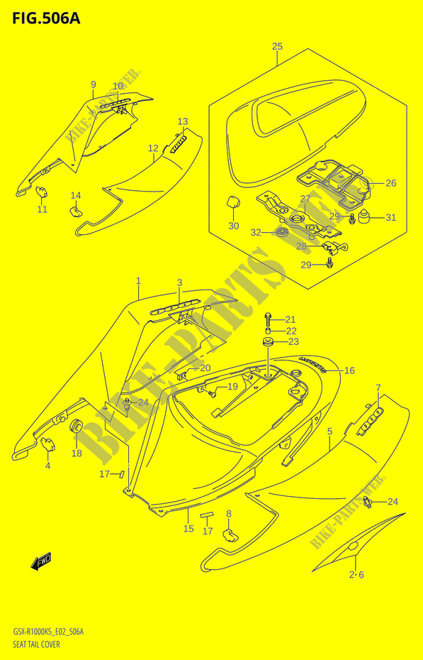 CARENADO TRASERO   TAPA DE ASIENTOE19,E24,P37)) para Suzuki GSX-R 1000 2006