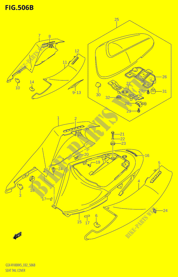 CARENADO TRASERO   TAPA DE ASIENTOE19,E24,P37)) para Suzuki GSX-R 1000 2006