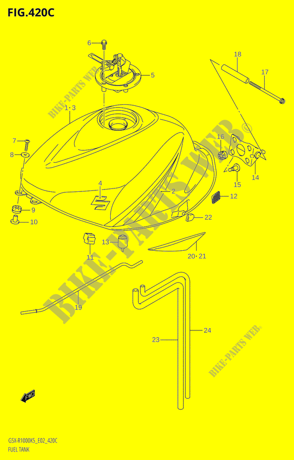 DEPÓSITO DE COMBUSTIBLE(E24,P37)) para Suzuki GSX-R 1000 2006