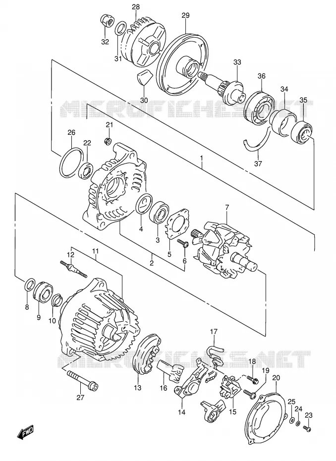 ALTERNADOR (MODELO S/T/V) Suzuki MOTO 600 RF 1993  RF600RP(E2)