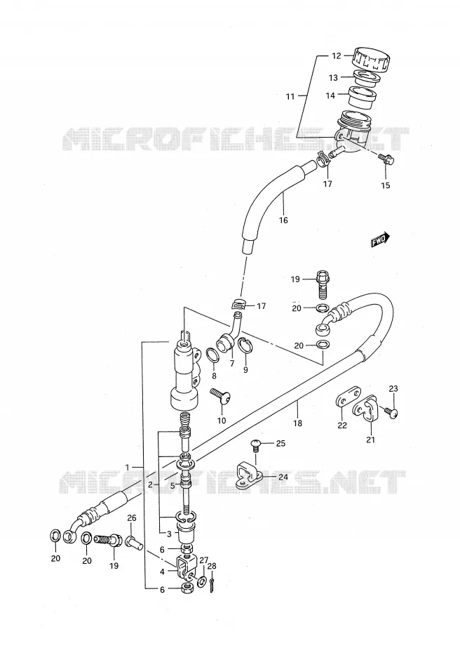 CILINDRO PRINCIPAL TRASERO (MODELO P/R/S) Suzuki MOTO 125 RM 1994  RM125R(E28)