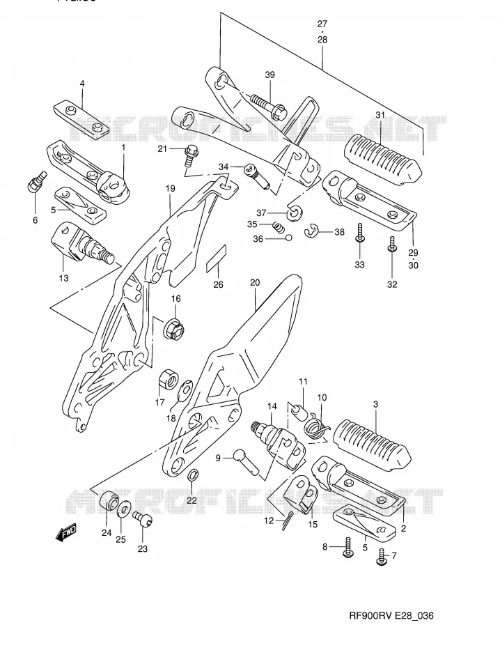 SOPORTE PIE Suzuki MOTO 900 RF 1997  RF900RV(E28)