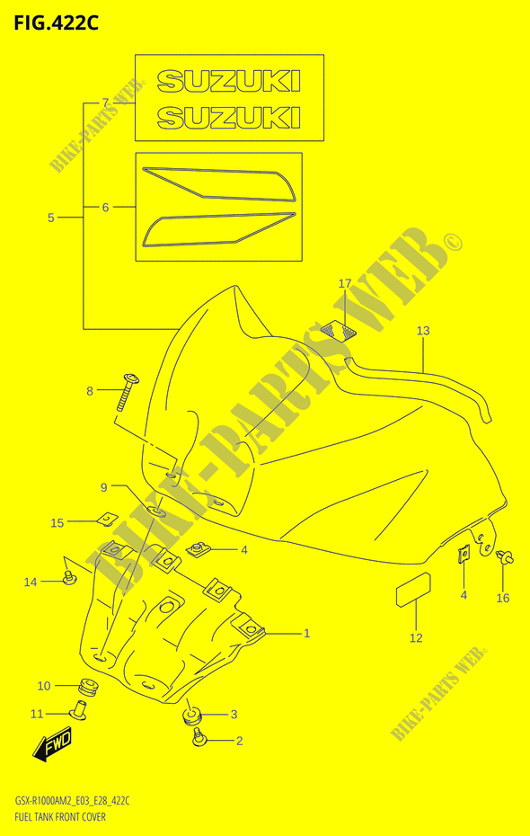 FUEL TANK FRONT COVER (GSX R1000RA) para Suzuki GSX-R 1000 2022