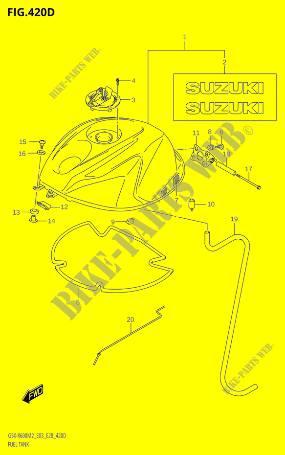 DEPÓSITO DE COMBUSTIBLE (GSX R600Z:E33) para Suzuki GSX-R 600 2022