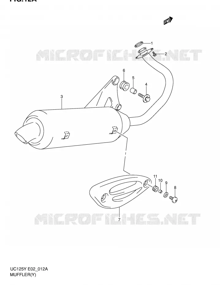 SILENCIOSO (MODELO Y) Suzuki SCOOTER 125 EPICURO 2000  UC125UY(E2)