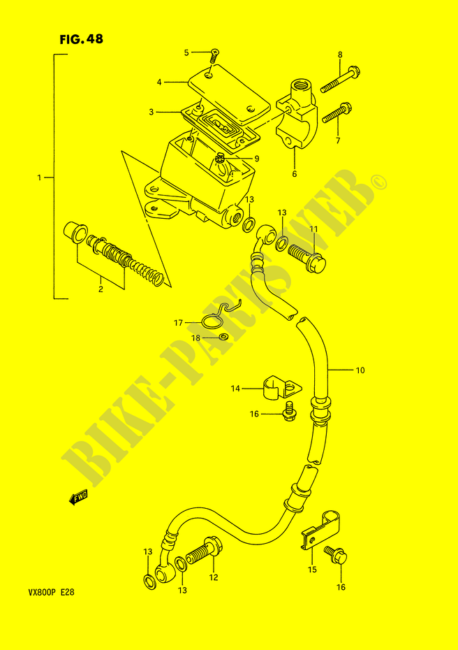 CILINDRO PRINCIPAL DELANTERO (MODELO L/M/N) para Suzuki VX 800 1990
