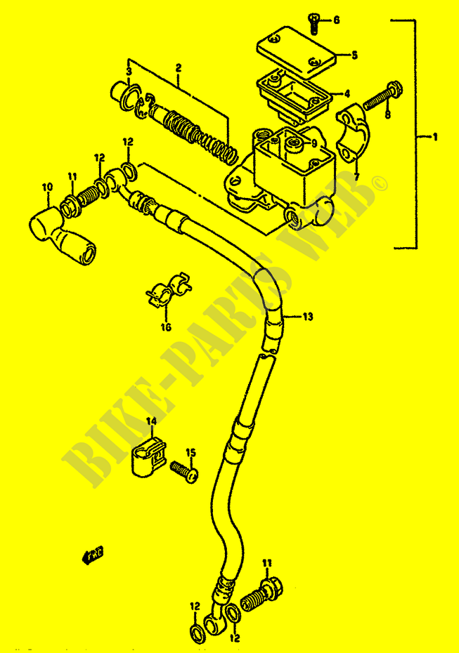 CILINDRO PRINCIPAL DELANTERO (DR350SL/SM/SN/SP/SR) para Suzuki DR 350 1992