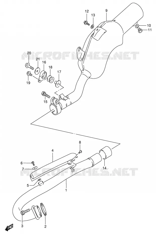 SILENCIOSO Suzuki MOTO 350 DR 1998  DR350W(E1)