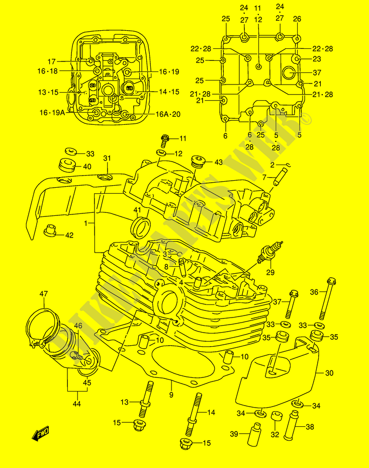 CULATA (REAR)(MODELO K1/K2/K3/K4) para Suzuki INTRUDER 1500 1998