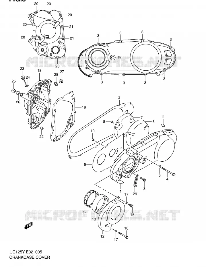 TAPA CARTER Suzuki SCOOTER 125 EPICURO 2000  UC125UY(E2)