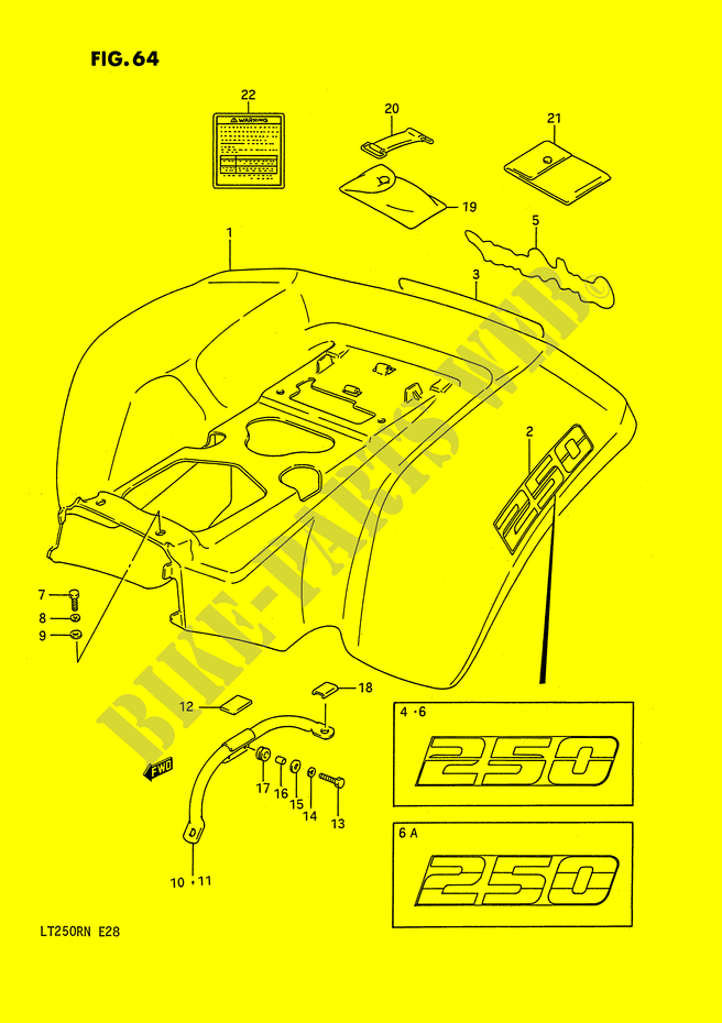 PARACHOQUES TRASERO (MODELO H/J/K/L) para Suzuki QUADRACER 250 1988