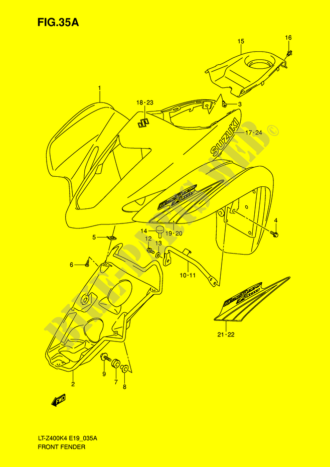 PARACHOQUES FRONTAL (MODELO K5/K6) para Suzuki QUADSPORT 400 2007