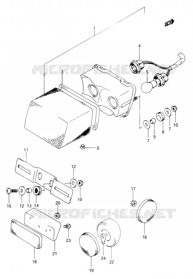 LAMPARA COMBINADA TRASERA Suzuki MOTO 650 DR 1991  DR650RSM(E2)