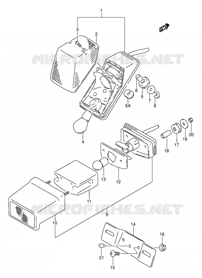 LUZ TRASERA Suzuki MOTO 250 DR 1990  DR250SL(E24)