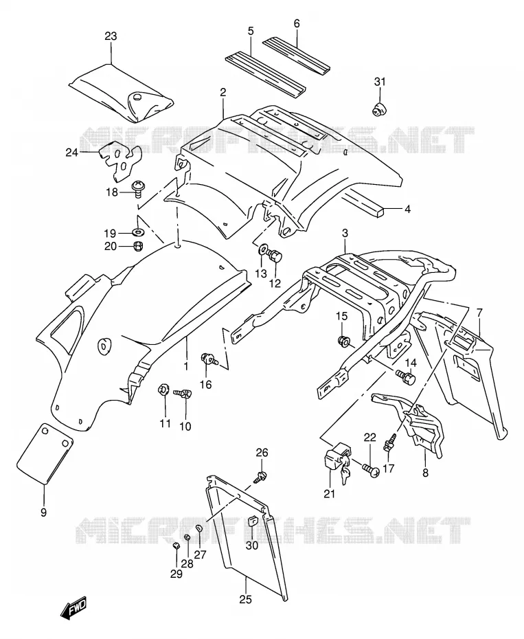 PARACHOQUES TRASERO Suzuki MOTO 650 DR 1995  DR650RES(E2)