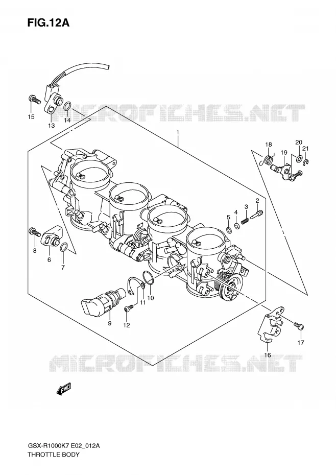 CUERPO DEL ACELERADOR (MODEL K8) Suzuki MOTO 1000 GSX-R 2007  GSX-R1000K7(E2)