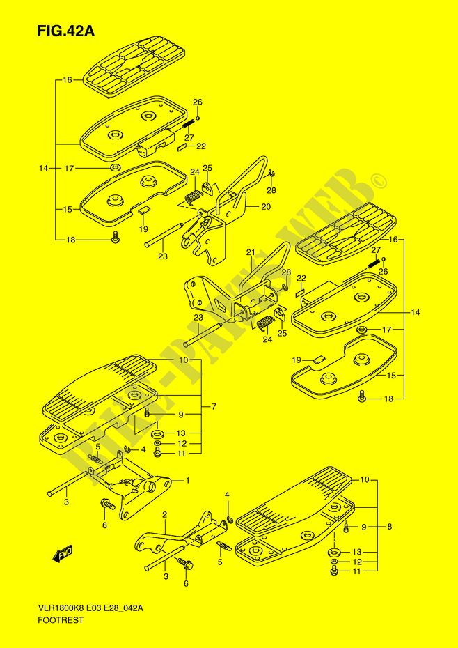 REPOSAPIÉS (VLR1800TK9/TL0) para Suzuki BOULEVARD 1800 2010