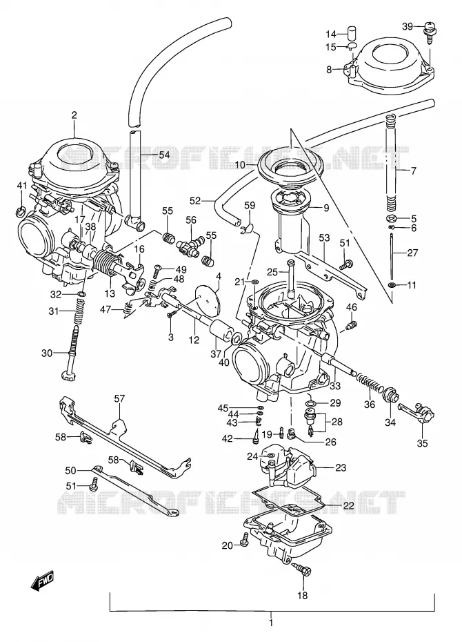 CARBURADOR (MODELO K/L/M/N/P) Suzuki MOTO 500 GS-E 1991  GS500EUM(E2)