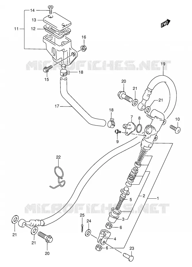 CILINDRO PRINCIPAL TRASERO Suzuki MOTO 500 GS-E 2002  GS500K2(E2)