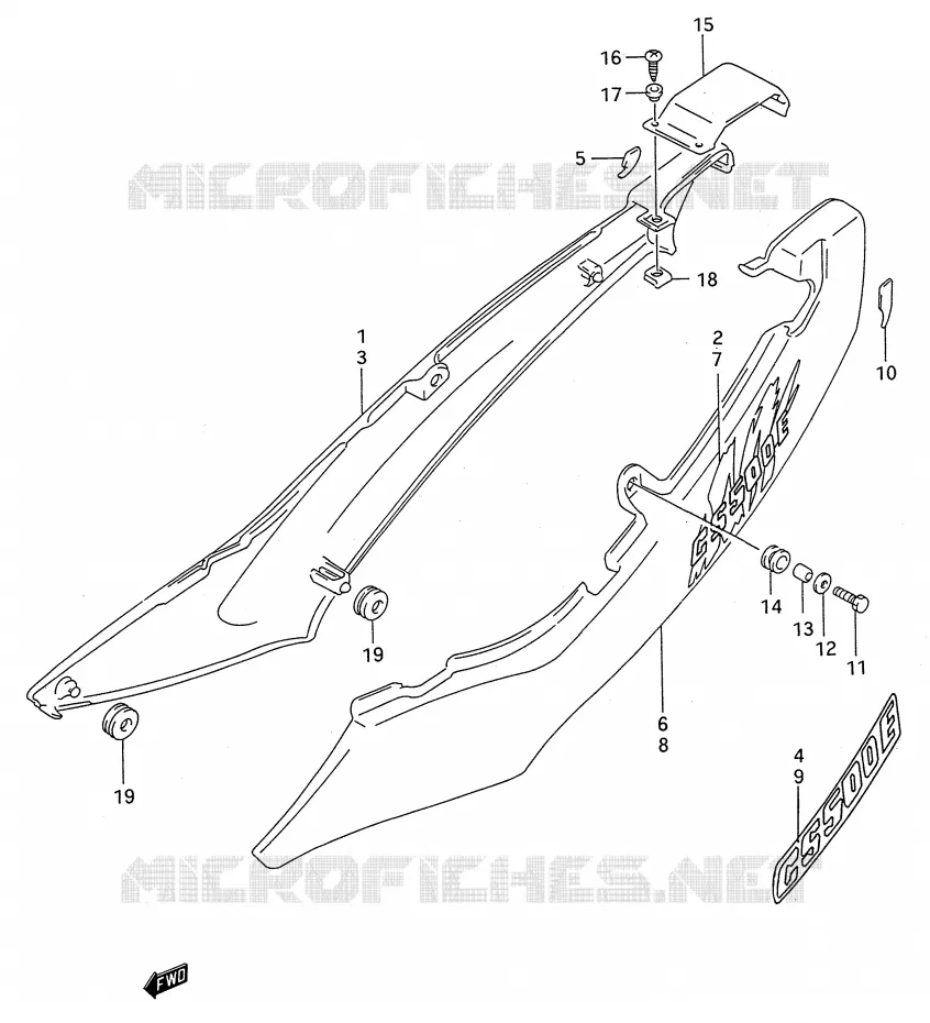 CUBRE ESTRUCTURA (MODELO R/S/T) Suzuki MOTO 500 GS-E 1992  GS500EUN(E28)