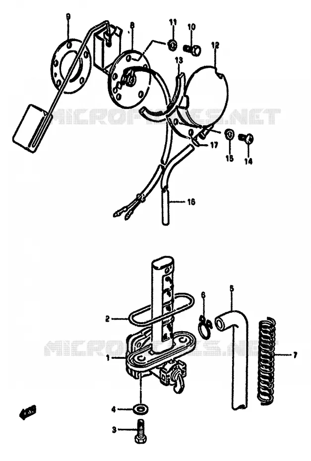 VALVULA COMBUSTIBLE (MODELO Z) Suzuki MOTO 550 GS 1982  GS550MZ(X/Z)