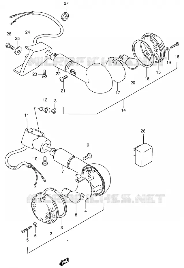 LAMPARA INTERMITENCIA (MODELO S) Suzuki MOTO 600 INTRUDER 1996  VS600GLUT(E2)