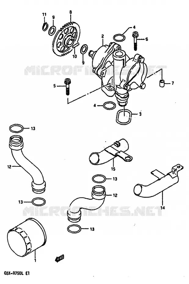 BOMBA ACEITE Suzuki MOTO 750 GSX-R 1990  GSX-R750L(J/K/L)