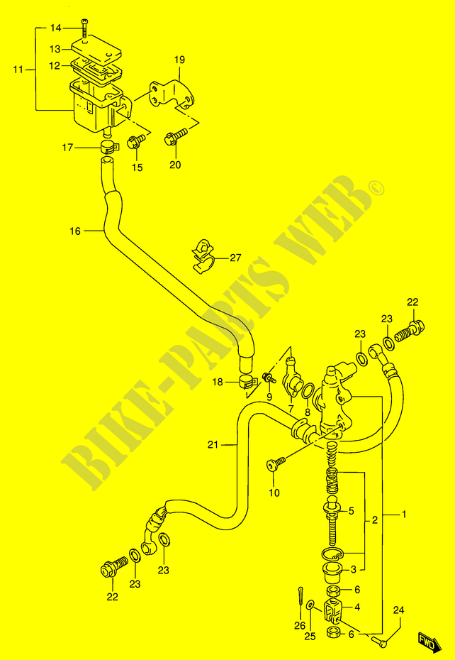 CILINDRO PRINCIPAL TRASERO (MODELO S/T/V/W) para Suzuki GSX-R 1100 1996