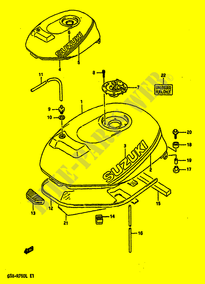 DEPOSITO COMBUSTIBLE (MODELO L) para Suzuki GSX-R 750 1989