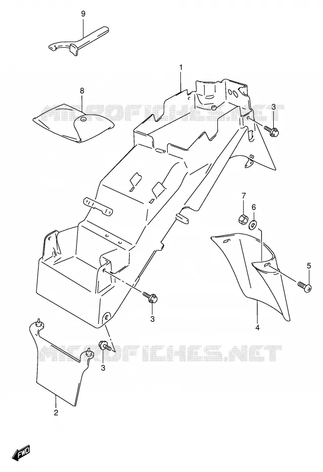 PARACHOQUES TRASERO (MODELO S) Suzuki MOTO 600 BANDIT 1999  GSF600SX(E2)
