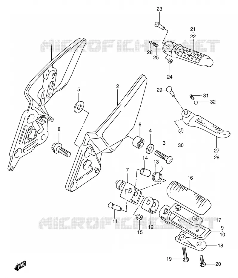 SOPORTE PIE Suzuki MOTO 600 BANDIT 1998  GSF600UW(E2)