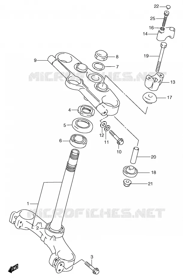 TUBO DIRECCION (GSF1200SAV/SAW/SAX/SAY) Suzuki MOTO 1200 BANDIT 2000  GSF1200Y/GSF1200SY/GSF1200SAY