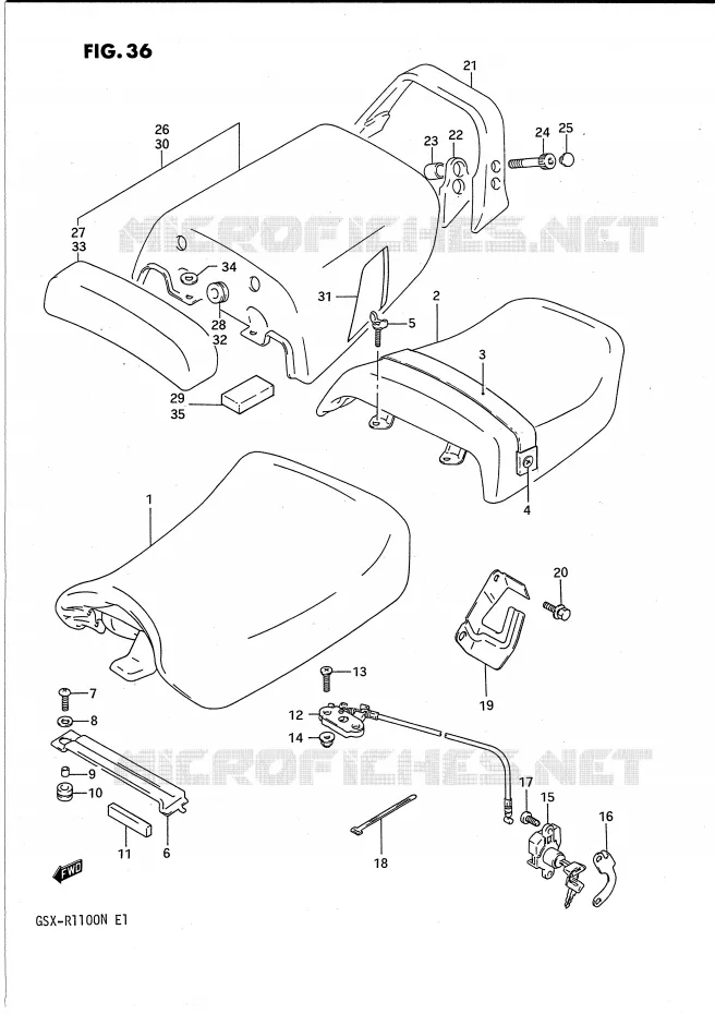 ASIENTO Suzuki MOTO 1100 GSX-R 1991  GSX-R1100M(E1)