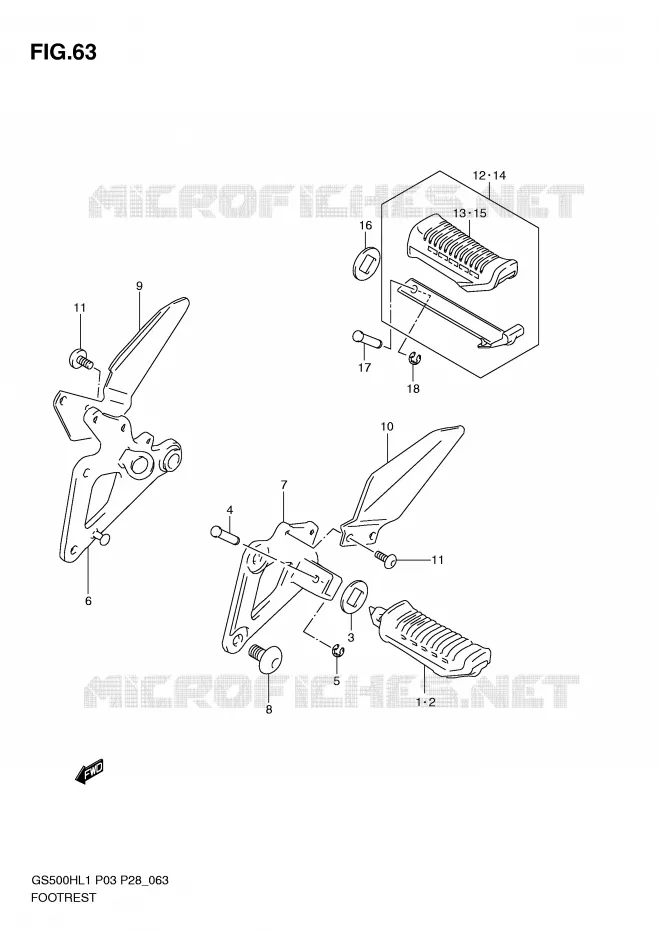 SOPORTE PIE Suzuki MOTO 500 GS-F 2011  GS500FHL1(P3)