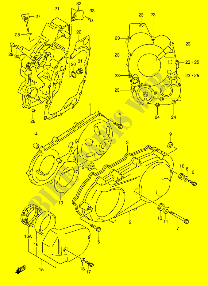 TAPA CARTER (MODELO W/X/Y) para Suzuki BURGMAN 250 1998